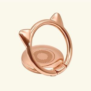 Rose Gold Cat Ear Phone Holder Ring